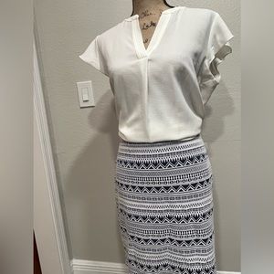 Graceful blue and white skirt